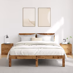 vidaXL 1/2x Bedside Cabinet Chipboard Nightstands Storage Unit Black/White - old wood, 2 pcs - Additional view 2
