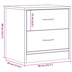 vidaXL 1/2x Bedside Cabinet Chipboard Nightstands Storage Unit Black/White - artisan oak, 1 pcs - Additional view 3