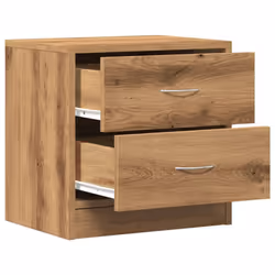 vidaXL 1/2x Bedside Cabinet Chipboard Nightstands Storage Unit Black/White - artisan oak, 1 pcs - Additional view 4
