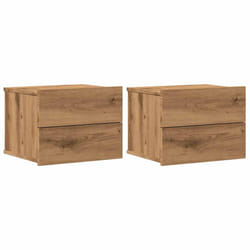 vidaXL Bedside Cabinet Nightstand Bed Side Table Bed Cabinet Engineered Wood - artisan oak, 2 pcs