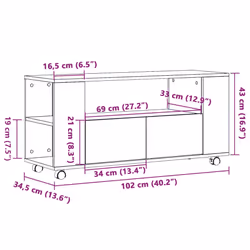 vidaXL TV Cabinet TV Unit Sideboard Media Cabinet TV Stand Engineered Wood - old wood - Additional view 9
