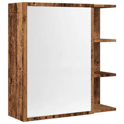 vidaXL Bathroom Mirror Cabinet Storage Cupboard Side Cabinet Engineered Wood - old wood
