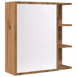 vidaXL Bathroom Mirror Cabinet Storage Cupboard Side Cabinet Engineered Wood - artisan oak