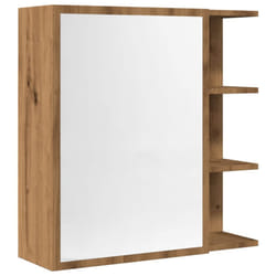 vidaXL Bathroom Mirror Cabinet Storage Cupboard Side Cabinet Engineered Wood - artisan oak