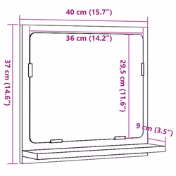 vidaXL Bathroom Mirror Toilet Mirror Washroom Wall Mirror Engineered Wood - old wood, 40 x 11 x 37 cm - Additional view 8