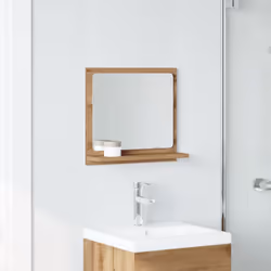 vidaXL Bathroom Mirror Toilet Mirror Washroom Wall Mirror Engineered Wood - artisan oak, 40 x 11 x 37 cm - Additional view 2