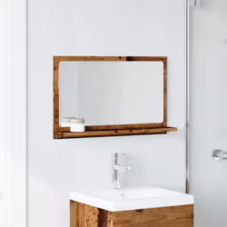 vidaXL Bathroom Mirror Toilet Mirror Washroom Wall Mirror Engineered Wood - old wood, 60 x 11 x 37 cm