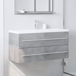 vidaXL Sink Cabinet Storage Cupboard Sink Unit Concrete Grey Engineered Wood