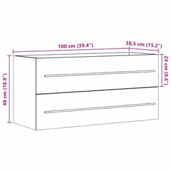 vidaXL Sink Cabinet Storage Cupboard Sink Unit Concrete Grey Engineered Wood