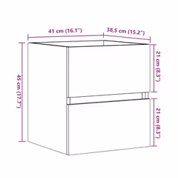 vidaXL Sink Cabinet Vanity Unit Storage Cupboard Concrete Grey Engineered Wood - Additional view 10