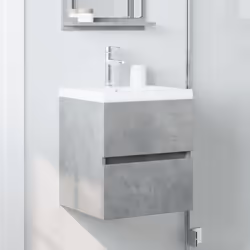 vidaXL Sink Cabinet Vanity Unit Storage Cupboard Concrete Grey Engineered Wood
