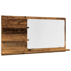 vidaXL Bathroom Mirror Toilet Mirror Washroom Wall Mirror Engineered Wood - old wood