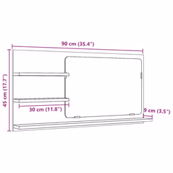 vidaXL Bathroom Mirror Toilet Mirror Washroom Wall Mirror Engineered Wood - artisan oak - Additional view 9