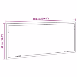 vidaXL LED Bathroom Mirror Washroom Mirror Wall Mounted Mirror Engineered Wood - grey sonoma - Additional view 3