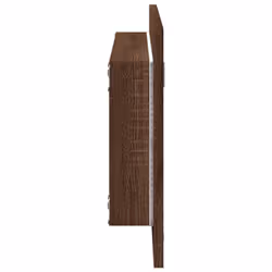vidaXL LED Bathroom Mirror Washroom Mirror Wall Mounted Mirror Engineered Wood - brown oak - Additional view 6