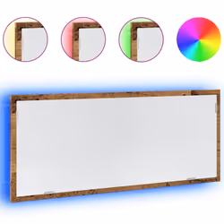 vidaXL LED Bathroom Mirror Washroom Mirror Wall Mounted Mirror Engineered Wood - old wood