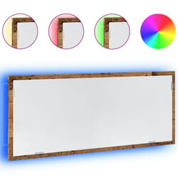 vidaXL LED Bathroom Mirror Washroom Mirror Wall Mounted Mirror Engineered Wood - old wood