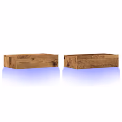 vidaXL TV Cabinets with LED Lights TV Stand TV Unit Media Unit 2 pcs Old Wood - Additional view 2