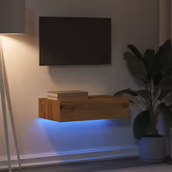 vidaXL TV Cabinet with LED Lights TV Stand TV Unit Media Cabinet Artisan Oak