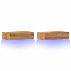 vidaXL TV Cabinets with LED Lights TV Stand Media TV Unit 2 pcs Artisan Oak