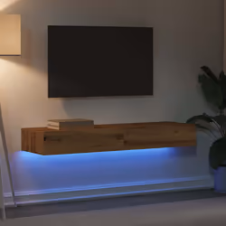 vidaXL TV Cabinets with LED Lights TV Stand Media TV Unit 2 pcs Artisan Oak