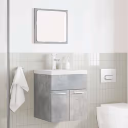 vidaXL Bathroom Furniture Set 2 Piece Cabinet Concrete Grey Engineered Wood - Additional view 2