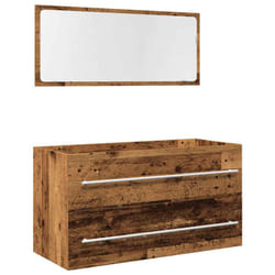vidaXL Bathroom Cabinet Vanity Unit with Mirror Sink Cabinet Engineered Wood - old wood