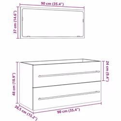 vidaXL Bathroom Cabinet Vanity Unit with Mirror Sink Cabinet Engineered Wood - old wood