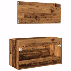 vidaXL Bathroom Cabinet Vanity Unit with Mirror Sink Cabinet Engineered Wood - old wood - Additional view 6
