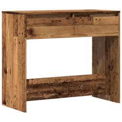 vidaXL Console Table Hallway Tea End Table Side Table for Under Mirror Steel - old wood