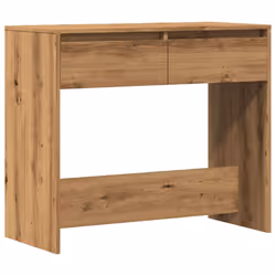 vidaXL Console Table Hallway Tea End Table Side Table for Under Mirror Steel - artisan oak