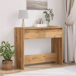 vidaXL Console Table Hallway Tea End Table Side Table for Under Mirror Steel - artisan oak