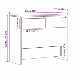 vidaXL Console Table Hallway Tea End Table Side Table for Under Mirror Steel - artisan oak