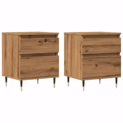 vidaXL Bedside Cabinet Nightstand Bed Side Table Artisan Oak Engineered Wood - artisan oak, 2 pcs