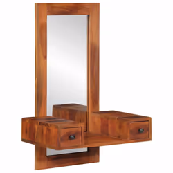vidaXL Wall Mirror with Drawers 60x33x90 cm Solid Wood Acacia mirror - Additional view 10