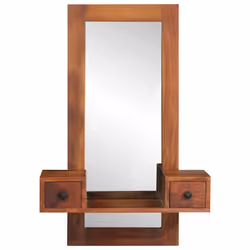 vidaXL Wall Mirror with Drawers 60x33x90 cm Solid Wood Acacia mirror - Additional view 2