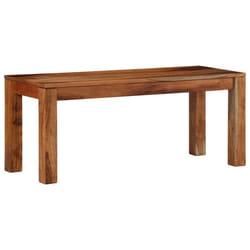 vidaXL Bench Entrance Hallway Bench Dining Bench Seat Grey Solid Sheesham Wood - 110 cm