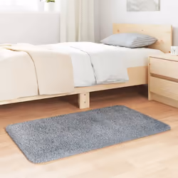 vidaXL Shaggy Rug High Pile NAVARRA Polyester Area Rug - silver grey, 60 x 100 cm