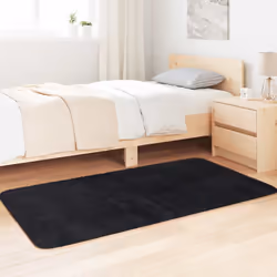 vidaXL Shaggy Rug High Pile NAVARRA Polyester Area Rug - black, 80 x 150 cm - Additional view 2