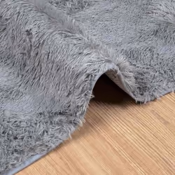 vidaXL Shaggy Rug High Pile NAVARRA Polyester Area Rug - silver grey, 80 x 150 cm - Additional view 4