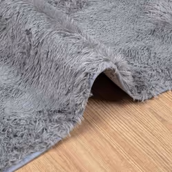 vidaXL Shaggy Rug High Pile NAVARRA Polyester Area Rug - silver grey, 120 x 170 cm - Additional view 4