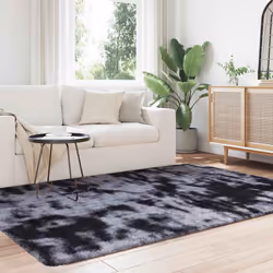 vidaXL Shaggy Rug High Pile NAVARRA Polyester Area Rug - dark grey, 130 x 200 cm
