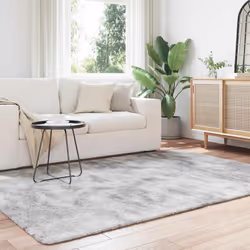 vidaXL Shaggy Rug High Pile NAVARRA Polyester Area Rug - light grey, 160 x 230 cm - Additional view 2
