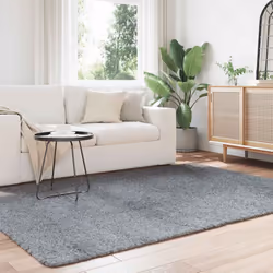 vidaXL Shaggy Rug High Pile NAVARRA Polyester Area Rug - silver grey, 160 x 230 cm