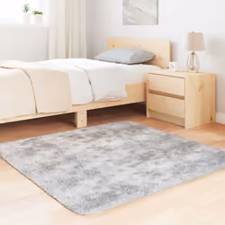 vidaXL Shaggy Rug High Pile NAVARRA Dusty Pink 200x200 cm Polyester Area Rug - light grey, 120 x 120 cm/square - Additional view 2