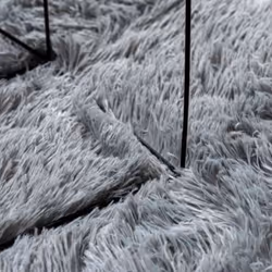 vidaXL Shaggy Rug High Pile NAVARRA Dusty Pink 200x200 cm Polyester Area Rug - silver grey, 120 x 120 cm/square - Additional view 6