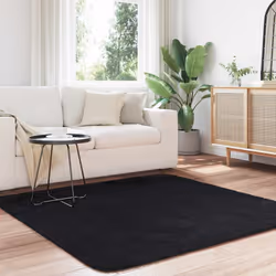 vidaXL Shaggy Rug High Pile NAVARRA Dusty Pink 200x200 cm Polyester Area Rug - black, 160 x 160 cm/square - Additional view 2