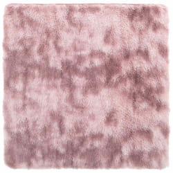 vidaXL Shaggy Rug High Pile NAVARRA Dusty Pink 200x200 cm Polyester Area Rug - dusty pink, 160 x 160 cm/square