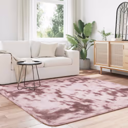 vidaXL Shaggy Rug High Pile NAVARRA Dusty Pink 200x200 cm Polyester Area Rug - dusty pink, 200 x 200 cm/square - Additional view 2