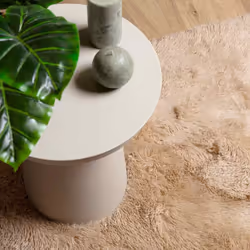 vidaXL Shaggy Rug High Pile NAVARRA Dusty Pink 200x200 cm Polyester Area Rug - beige, 240 x 240 cm/square - Additional view 7